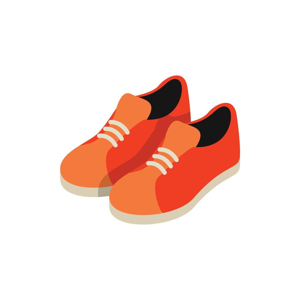icono de zapatillas naranjas, estilo 3d isométrico vector