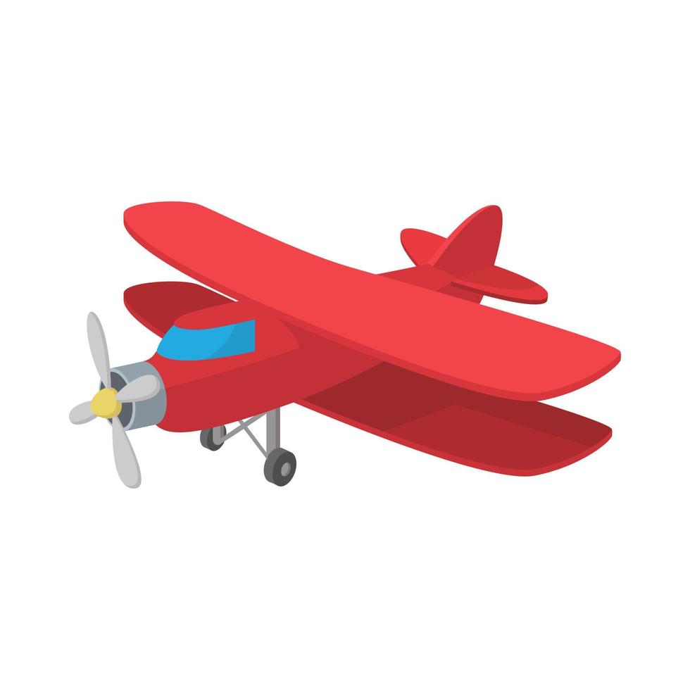 Biplane icon, cartoon style vector