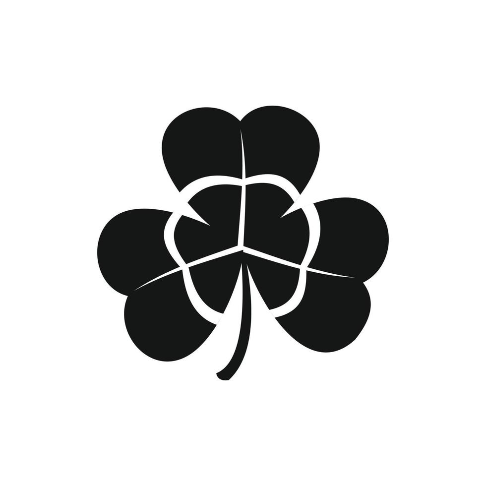 Three leaf clover icon, black simple style vector