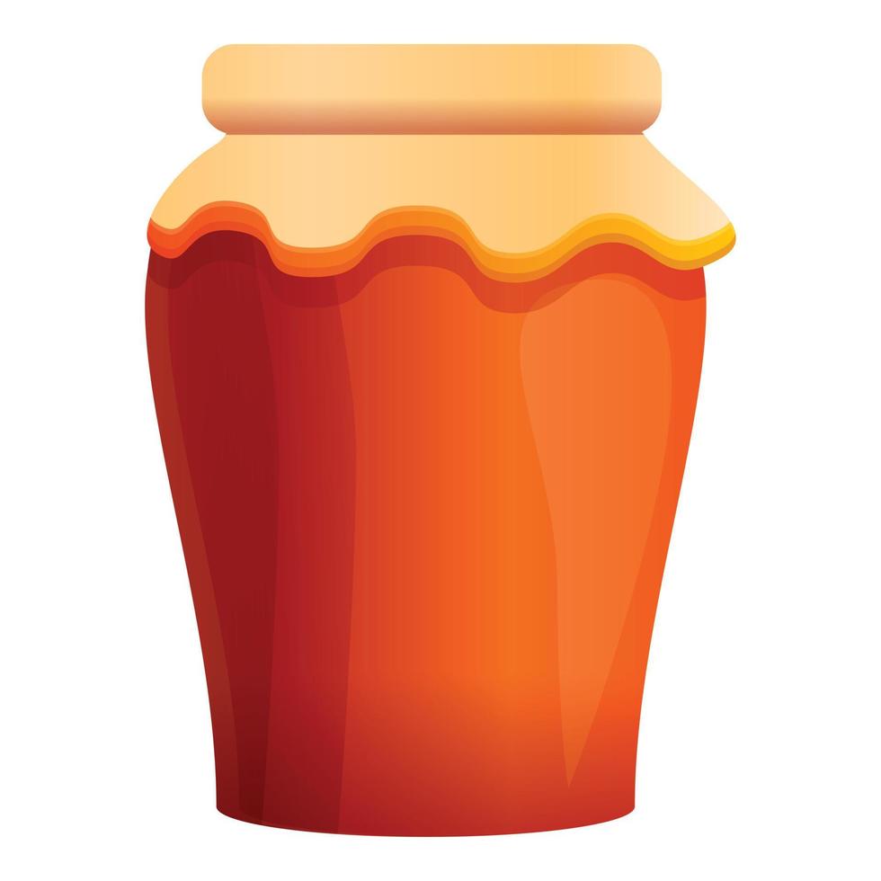 Marmalade jam jar icon, cartoon style vector