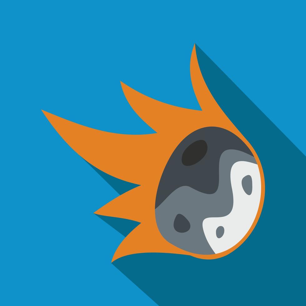 Falling meteor flat icon vector