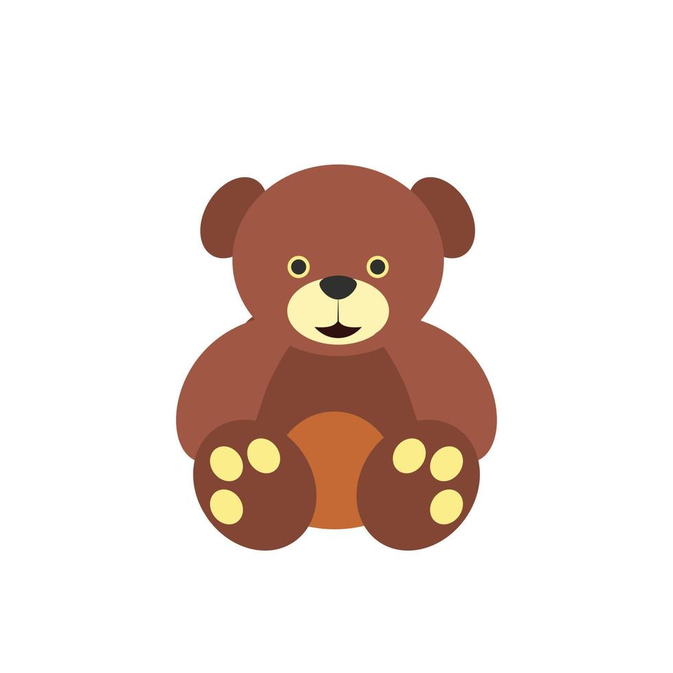 Bear toy flat icon vector