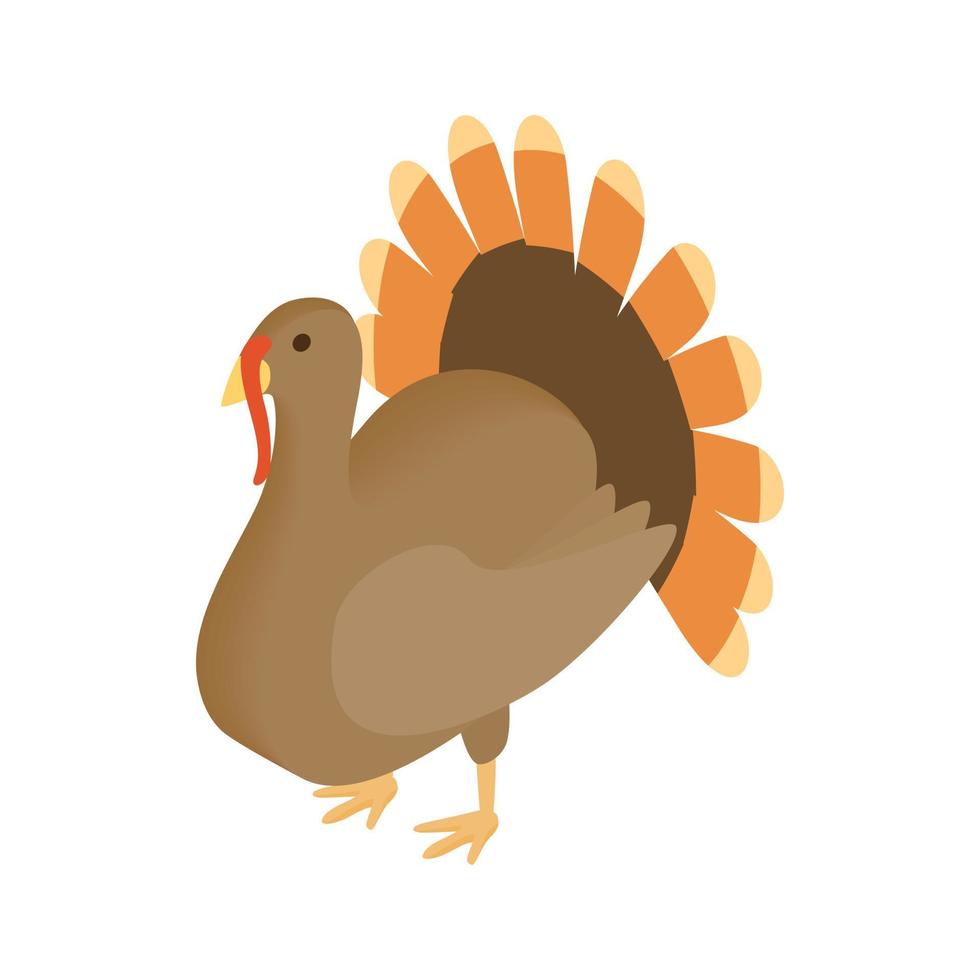 pavo, isométrico, 3d, icono vector