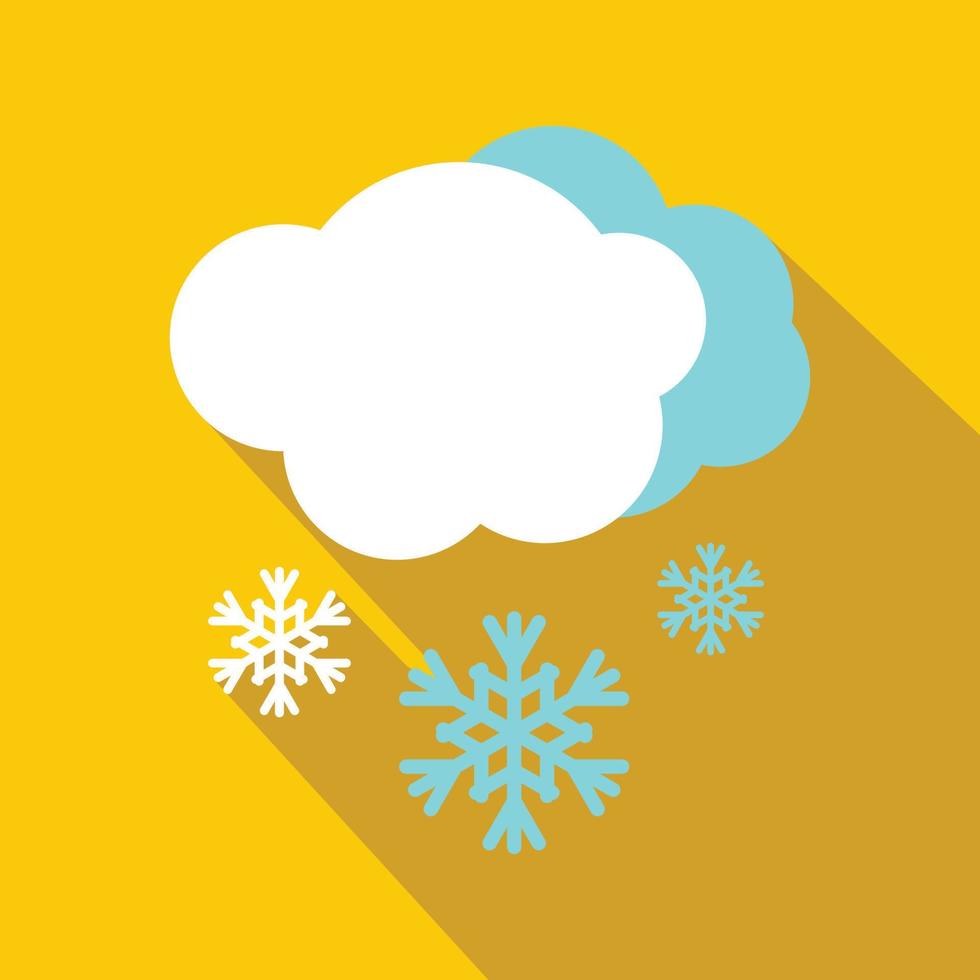 Snow and cloud icon, flat style vector