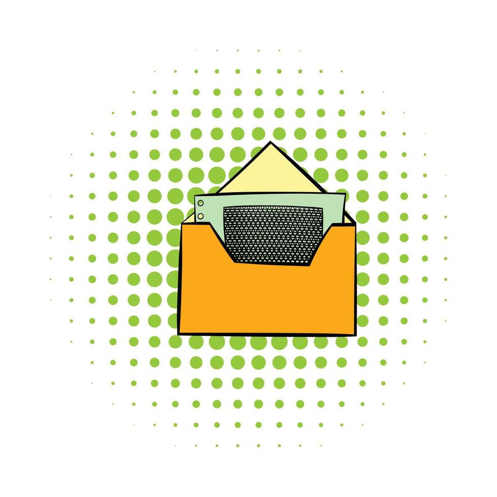 Money in envelope icon, comics style vector