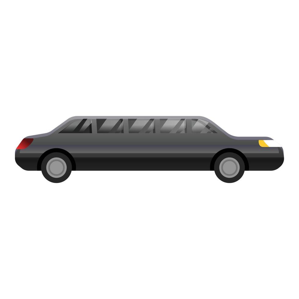 Black limousine icon, cartoon style vector