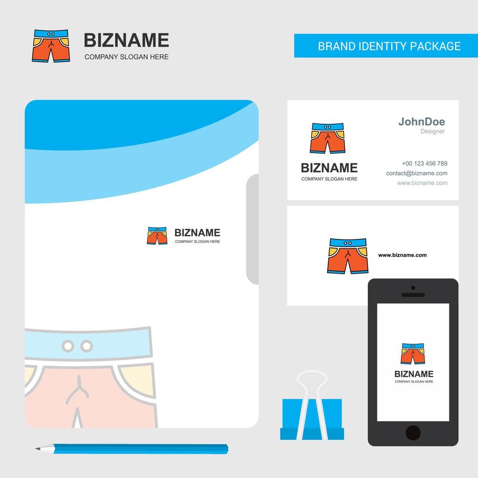 shorts business logo file cover tarjeta de visita y diseño de aplicaciones móviles ilustración vectorial vector