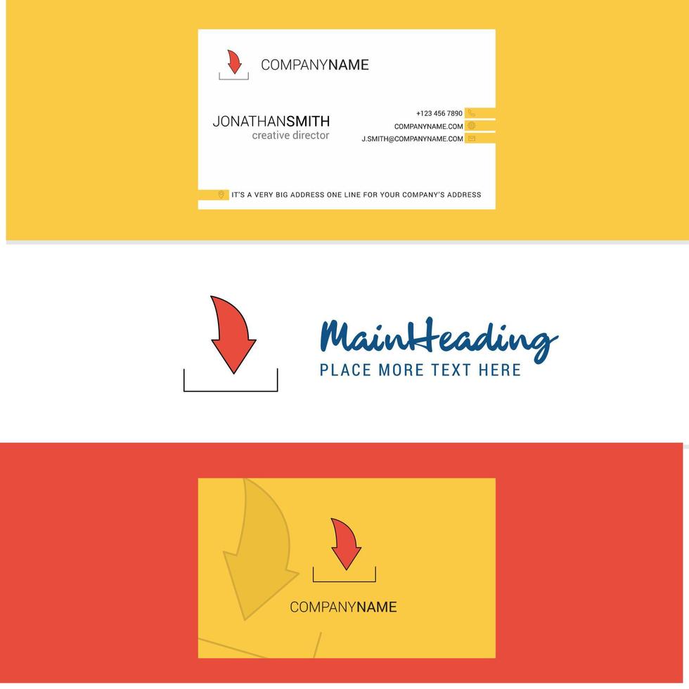 Beautiful Downloading Logo and business card vertical Design Vector