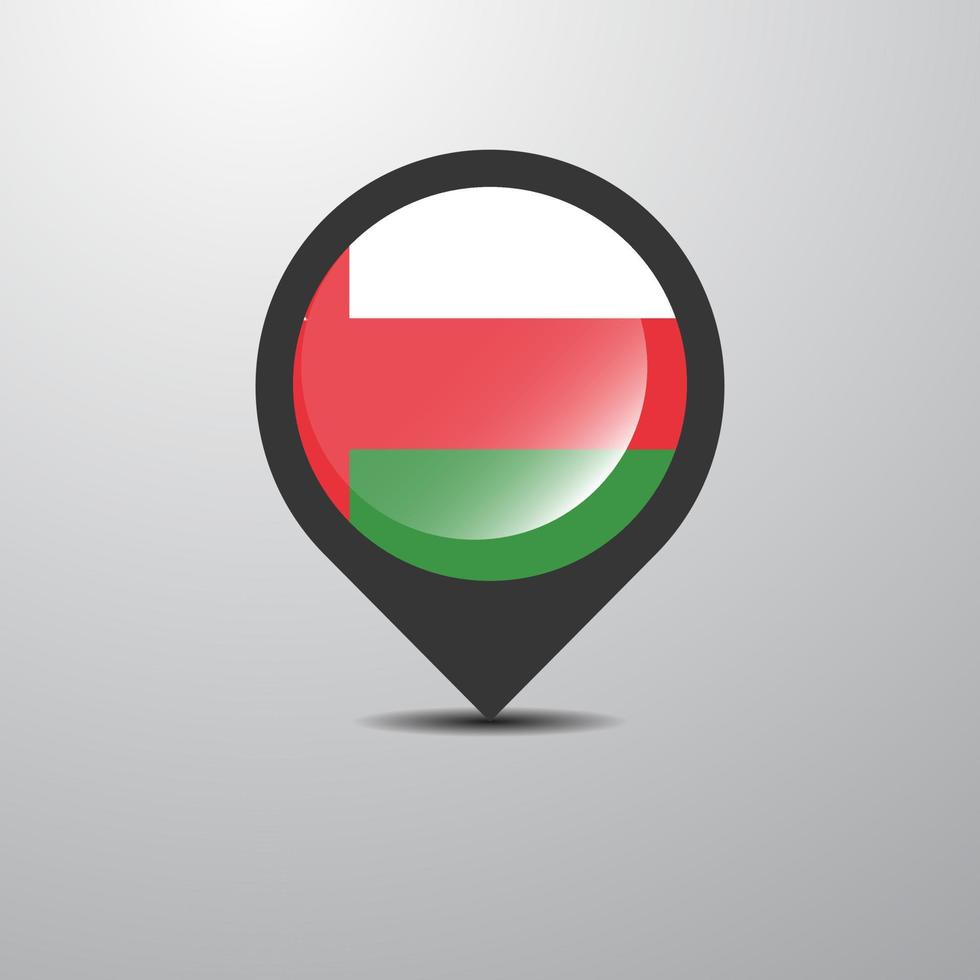 Pin de mapa de Omán vector