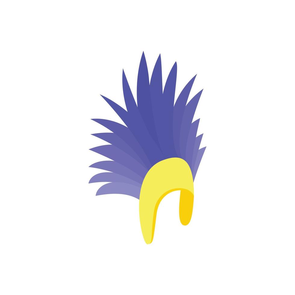 icono de sombrero de plumas, estilo 3d isométrico vector