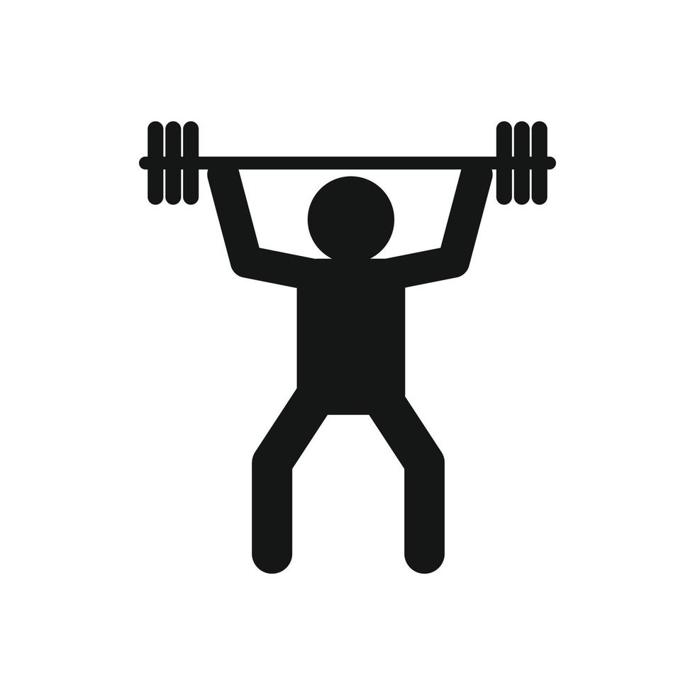 Weightlifting icon in simple style vector
