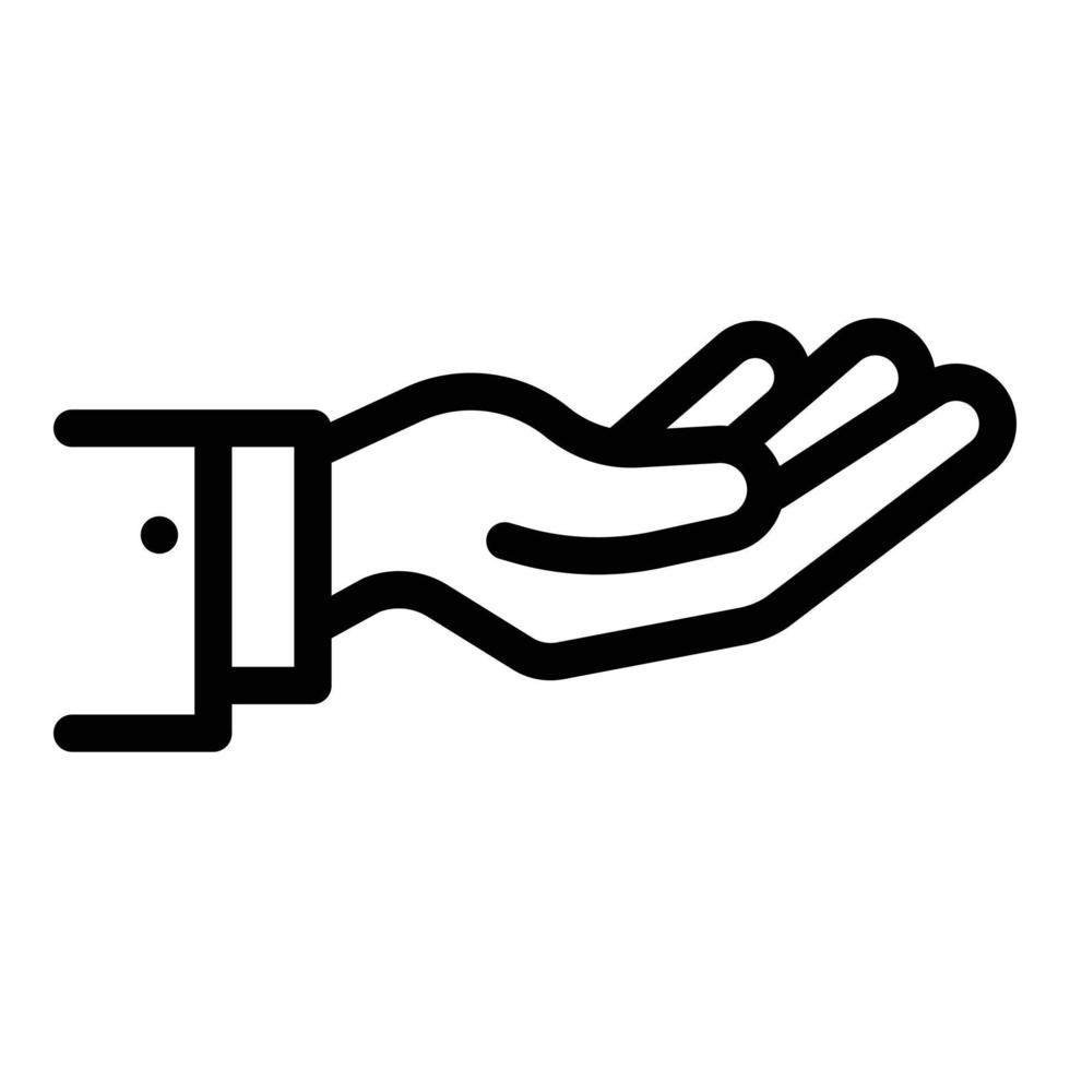 dar icono de mano, estilo de esquema vector