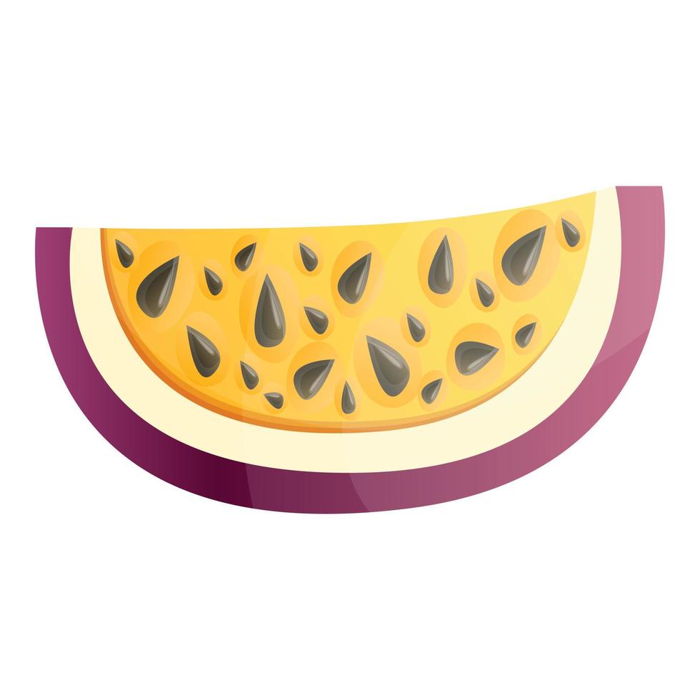 Slice maracuja icon, cartoon style vector