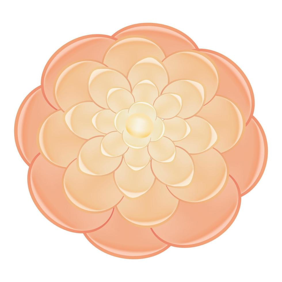 Gradient red camellia icon, cartoon style vector