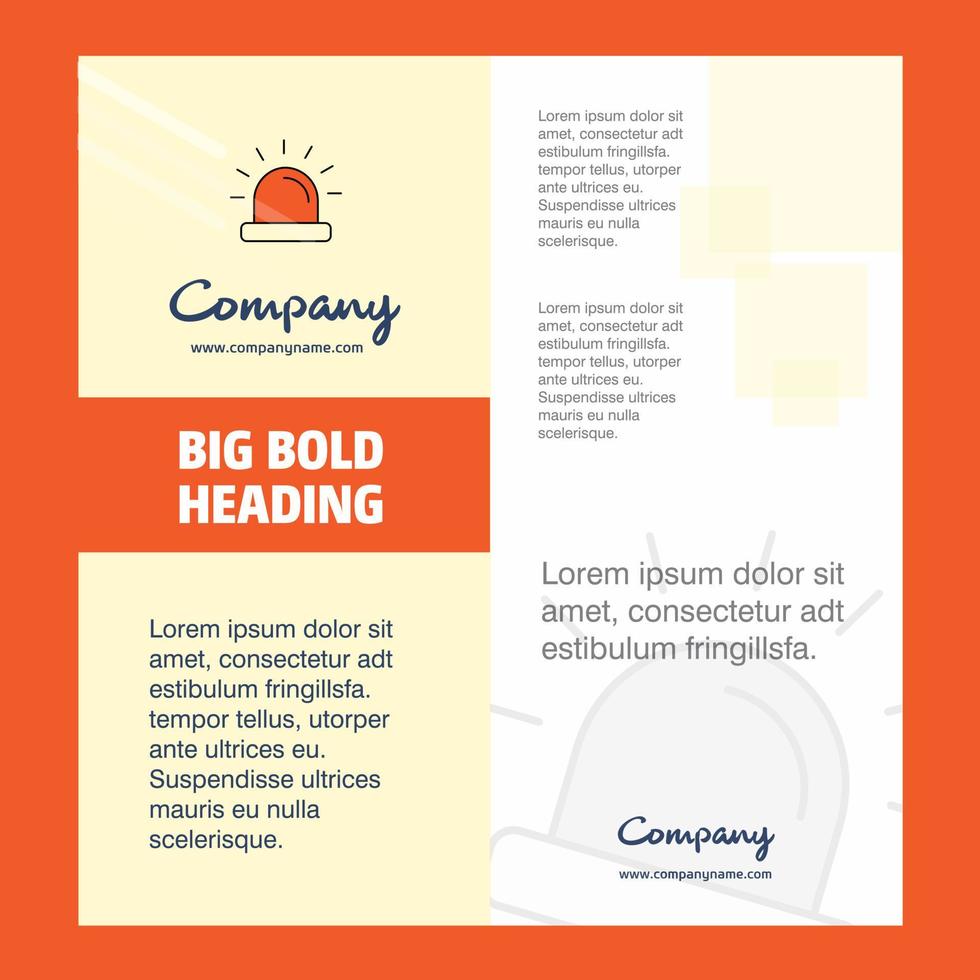 Siren Company Brochure Title Page Design Company profile annual report presentations leaflet Vector Background
