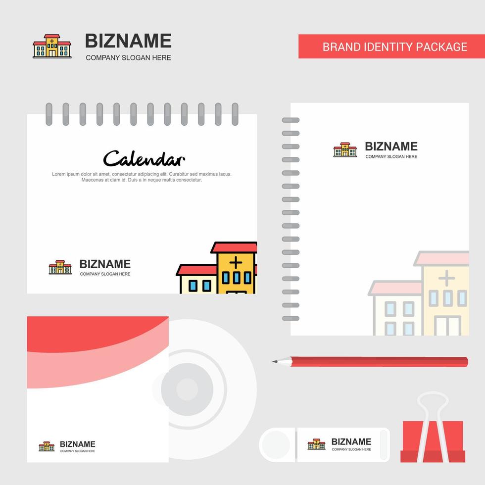 Hospital Logo Calendar Template CD Cover Diary and USB Brand Stationary Package Design Vector Template