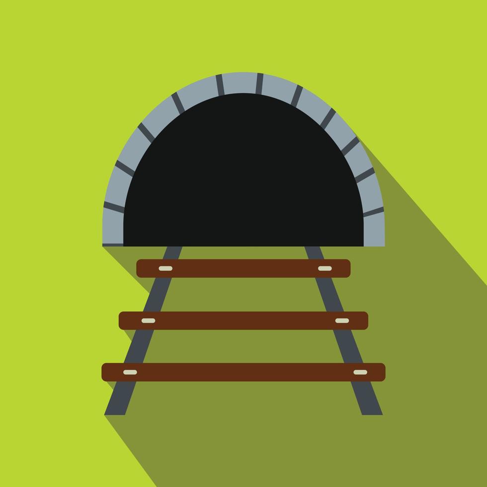 icono plano del túnel ferroviario vector