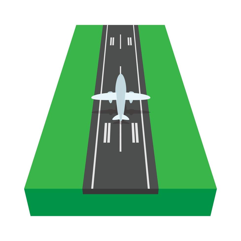 Airstrip with airplane cartoon icon vector