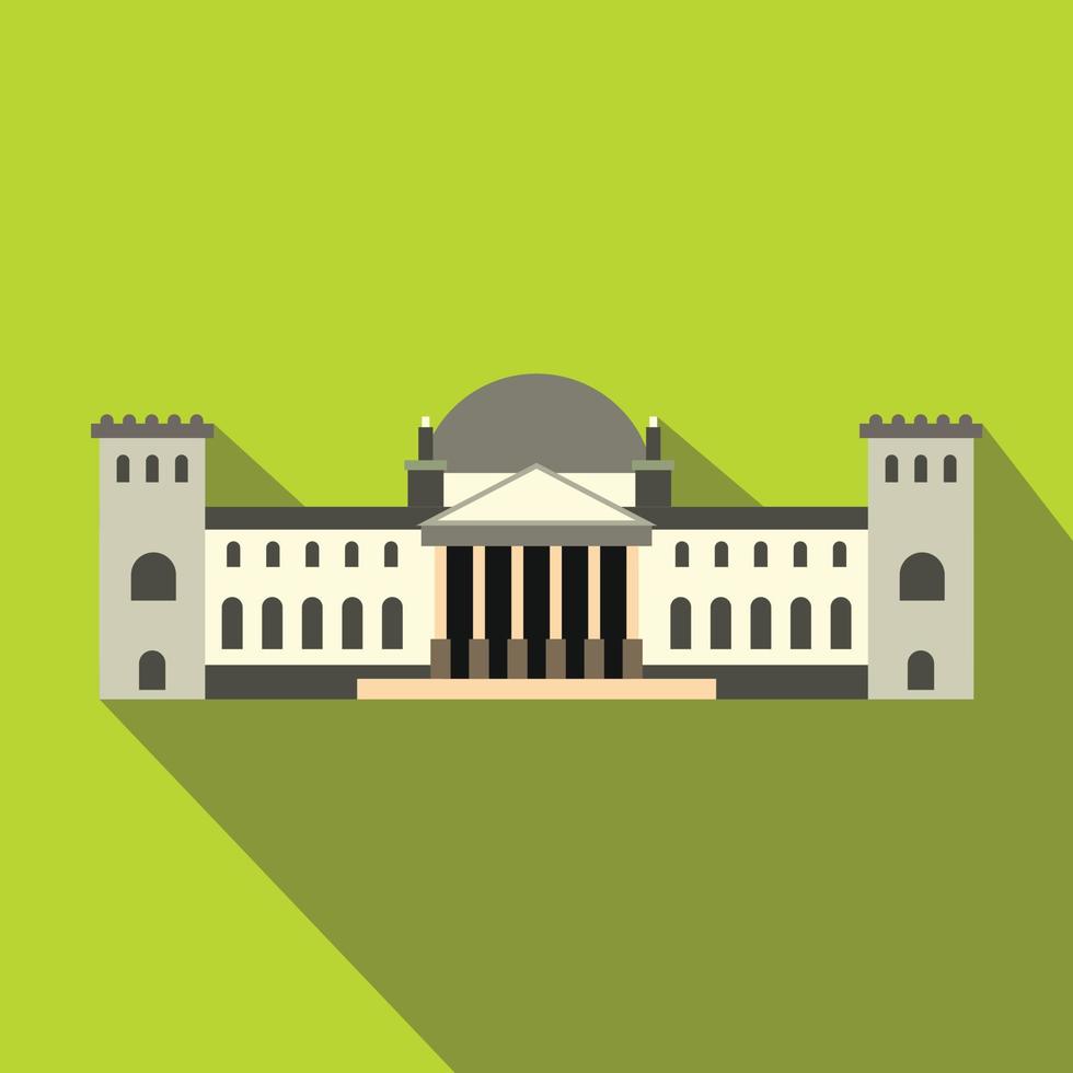 German Reichstag building icon, flat style vector