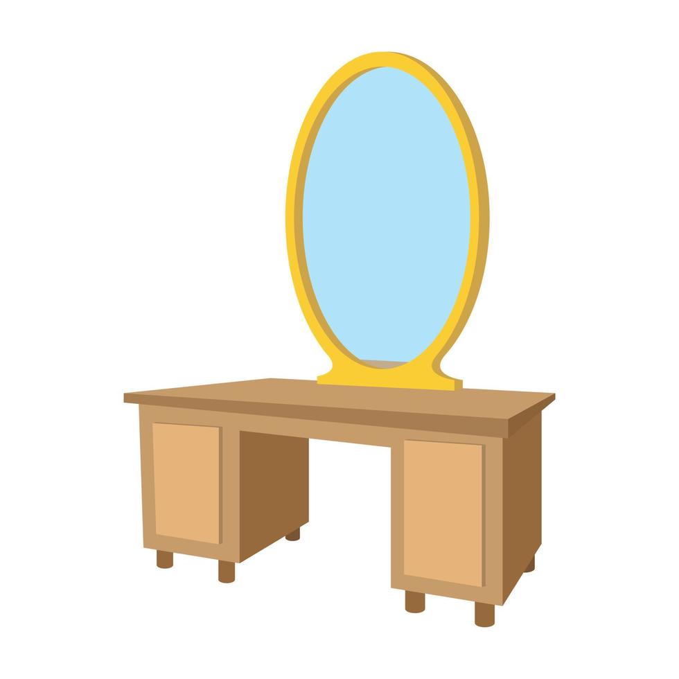 Dressing table with a mirror cartoon icon vector