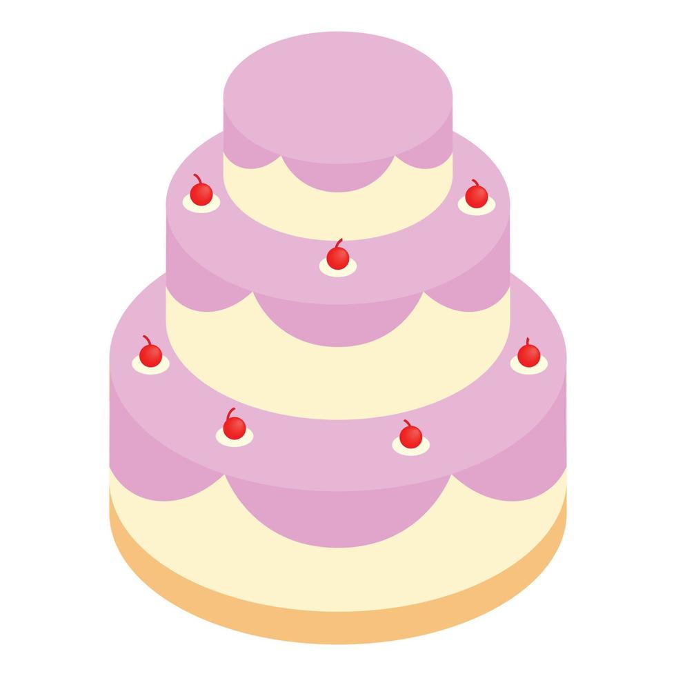 Wedding cake isometric 3d icon vector