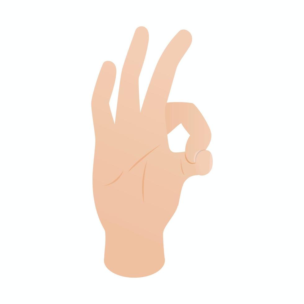 Ok gesture icon, isometric 3d style vector