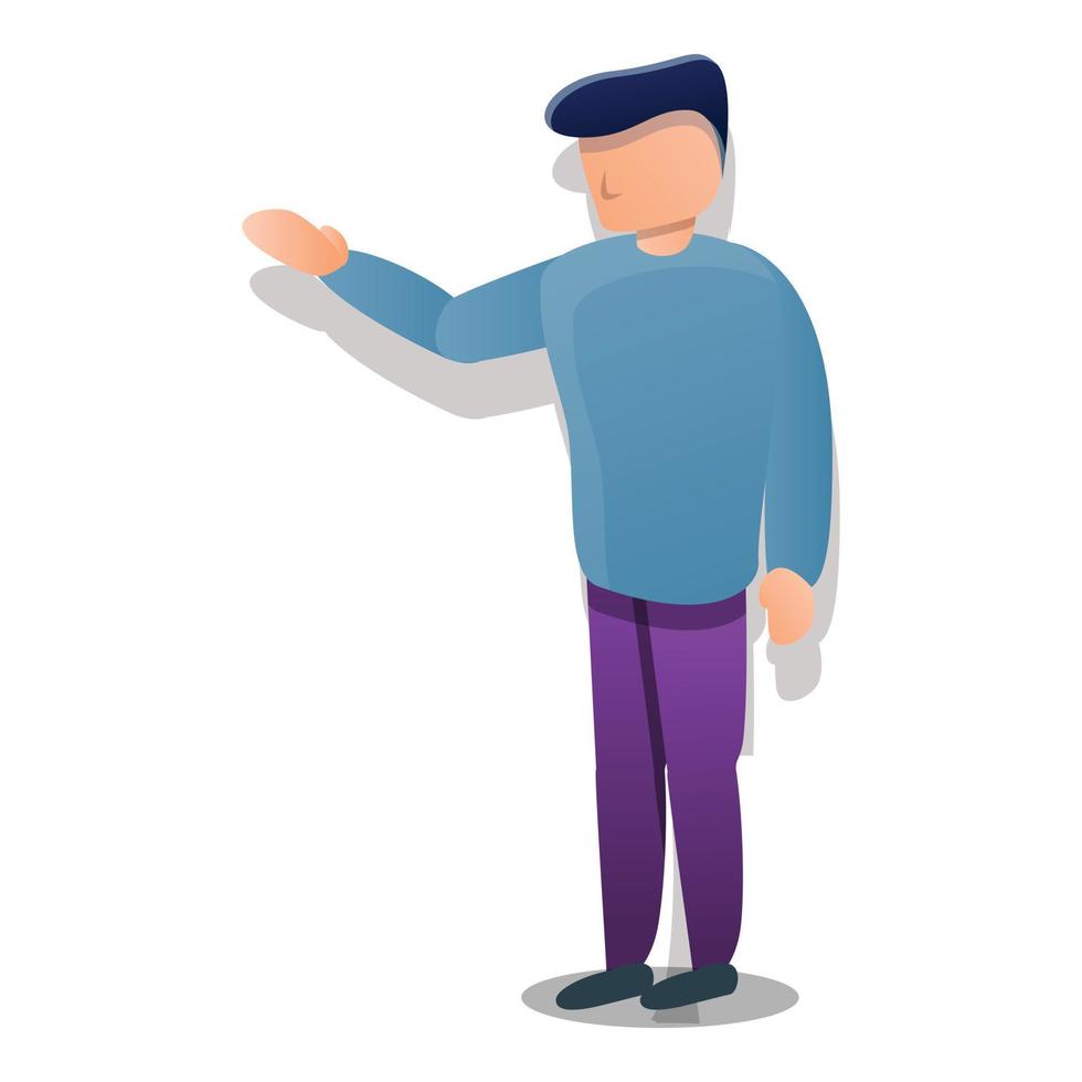 University teacher icon, cartoon style vector
