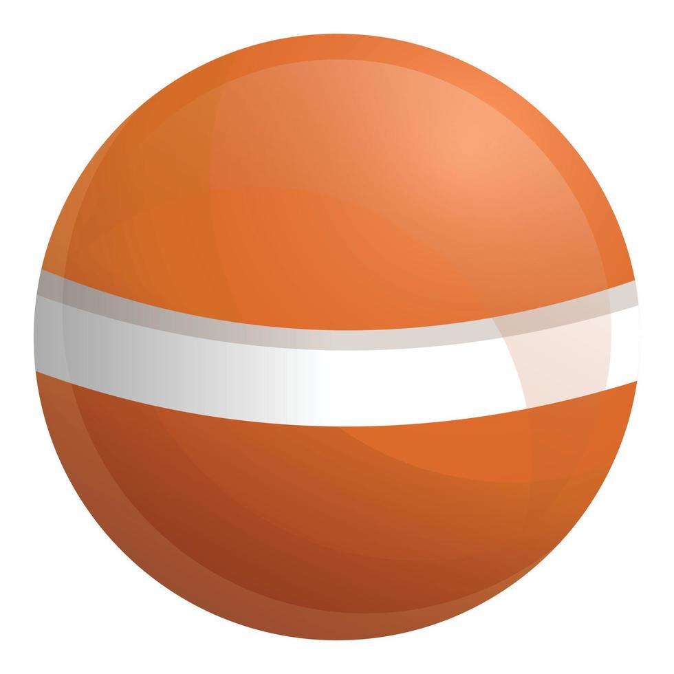 Brown croquet ball icon, cartoon style vector