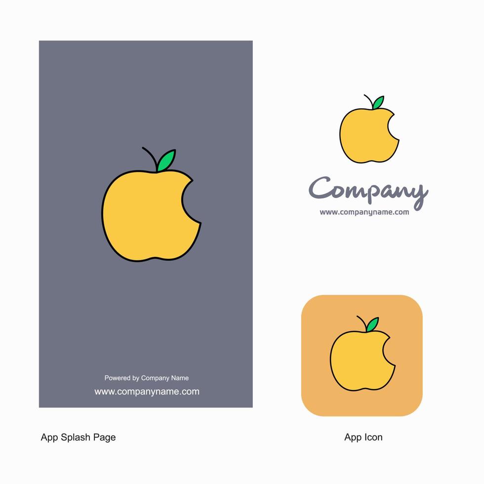 icono de la aplicación del logotipo de la empresa apple y diseño de la página de bienvenida elementos de diseño de la aplicación empresarial creativa vector