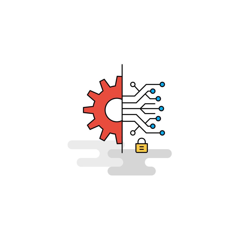 Flat Setting gear Icon Vector
