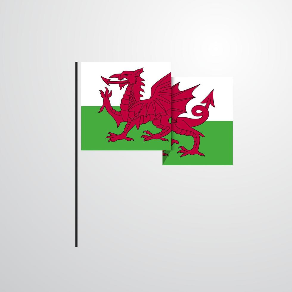 Wales waving Flag design vector