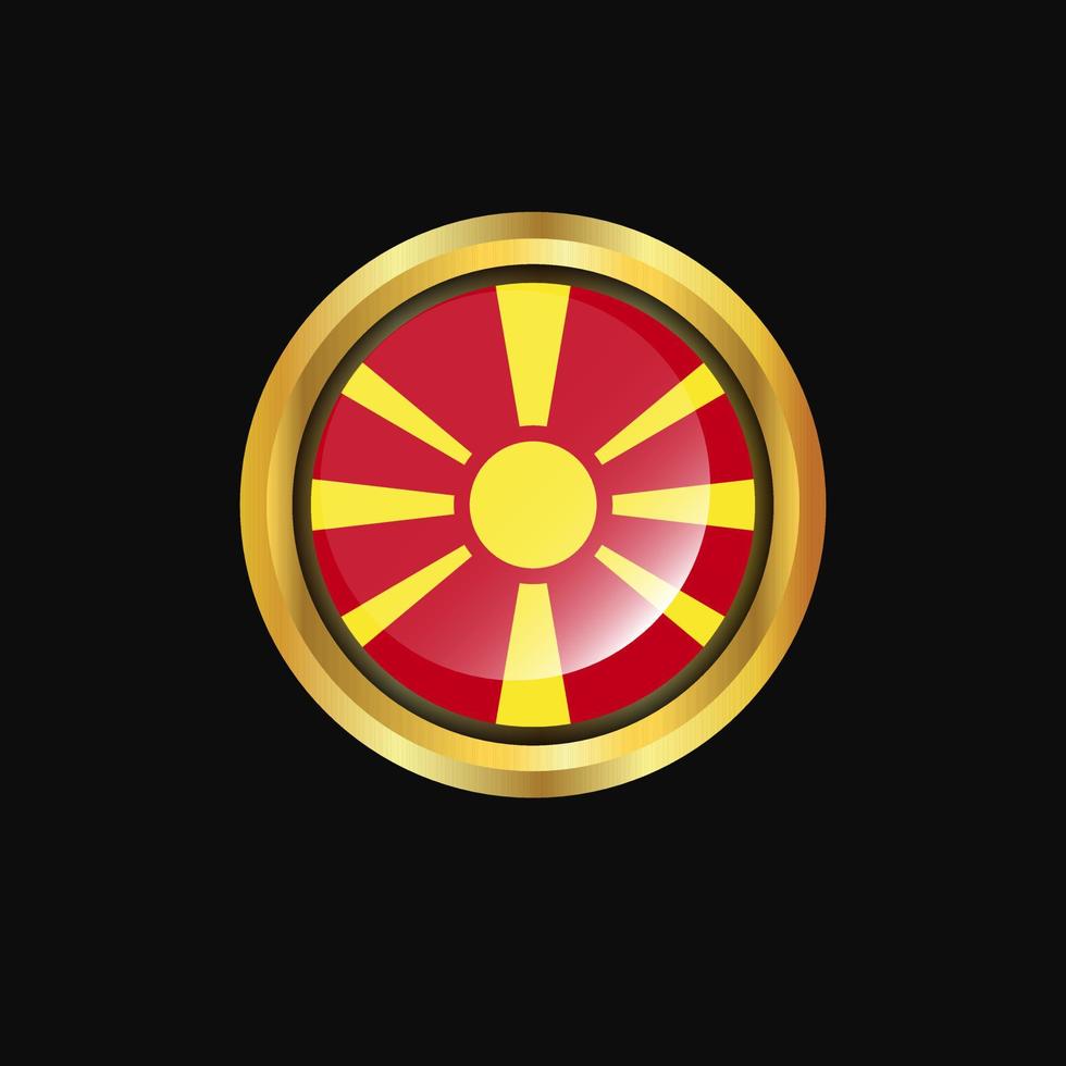 Macedonia flag Golden button vector