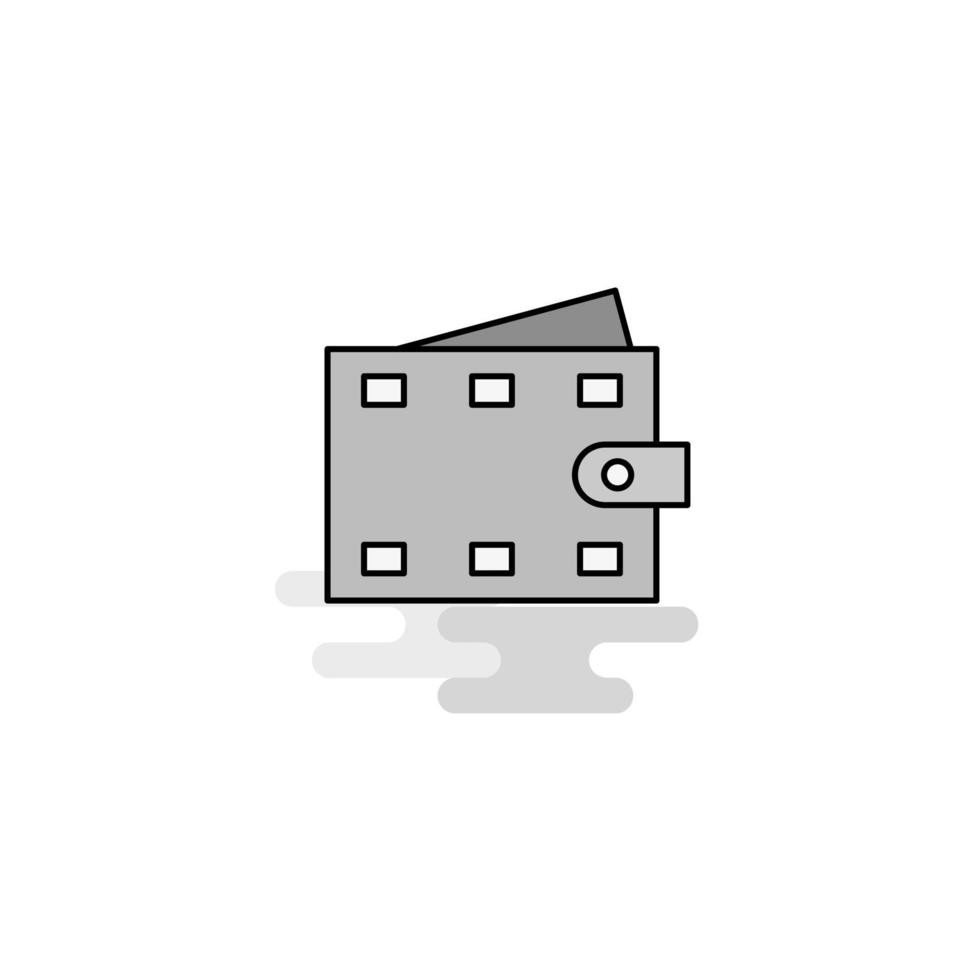 Wallet Web Icon Flat Line Filled Gray Icon Vector