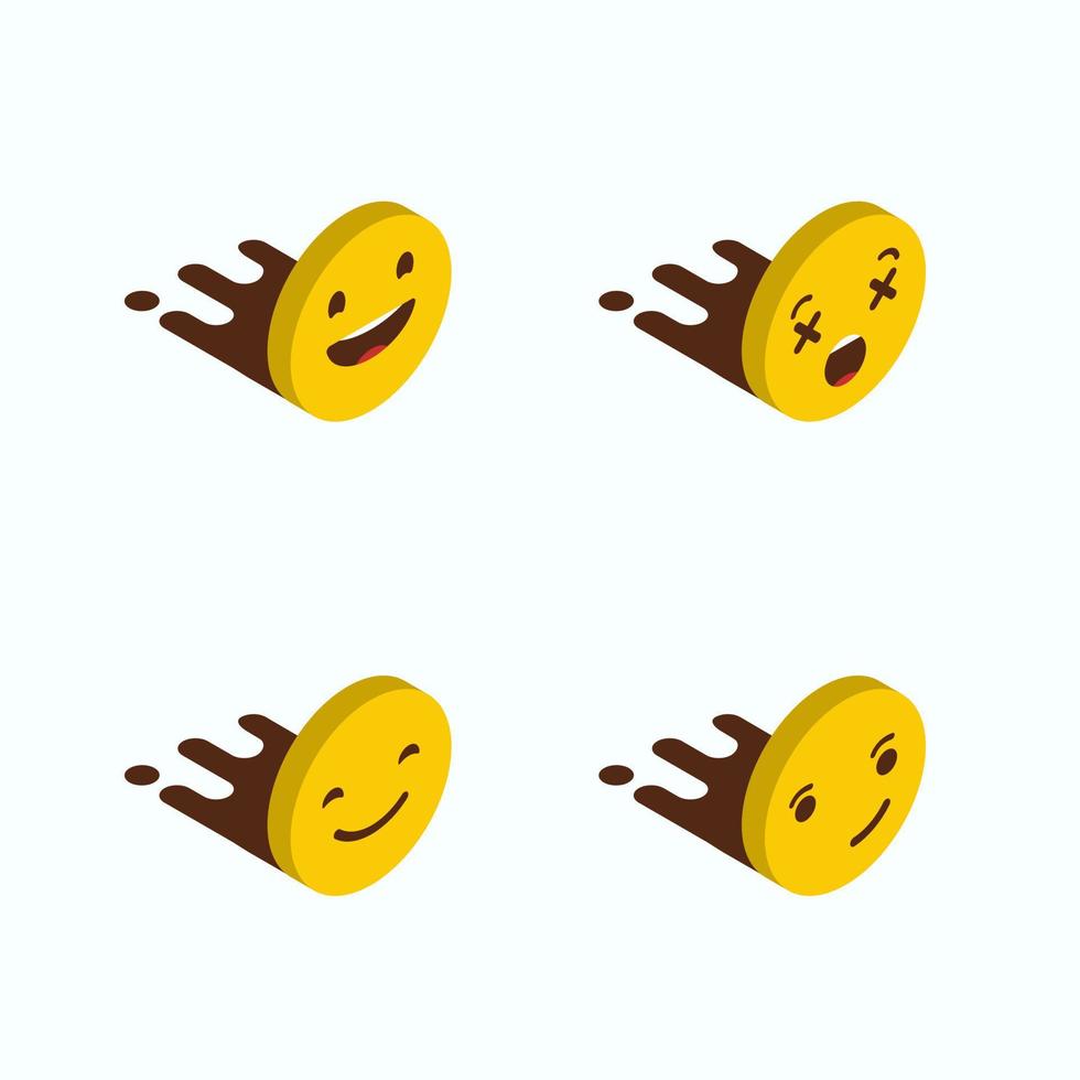 conjunto de vectores de diseño de emojis amarillos