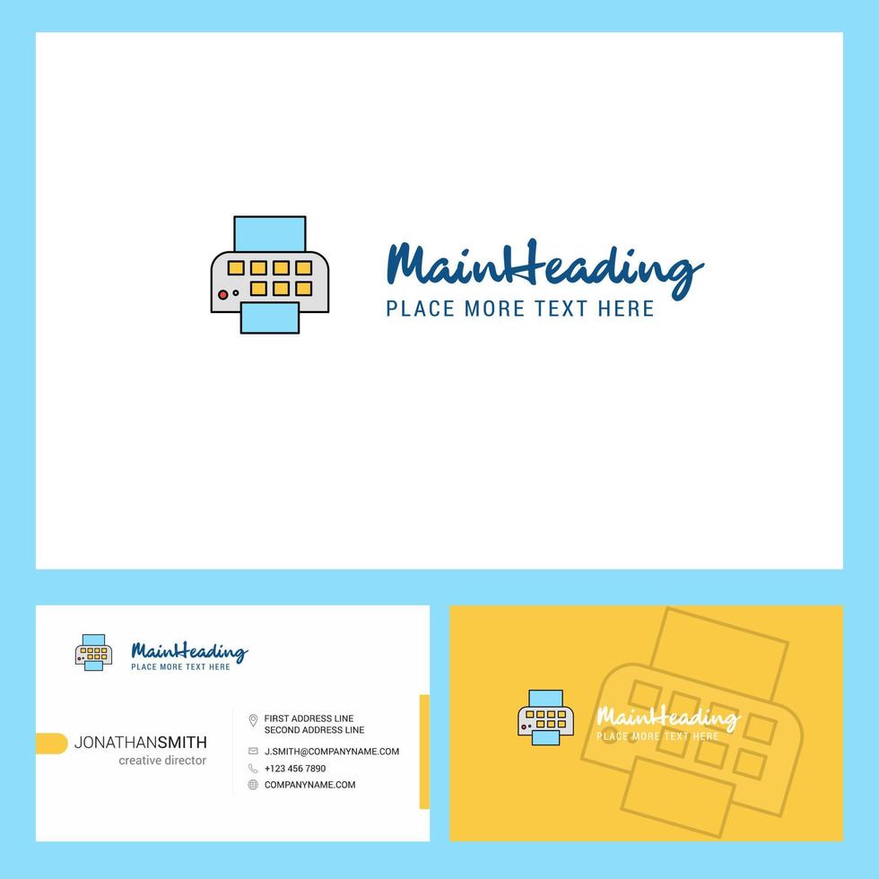 Printer Logo design with Tagline Front and Back Busienss Card Template Vector Creative Design