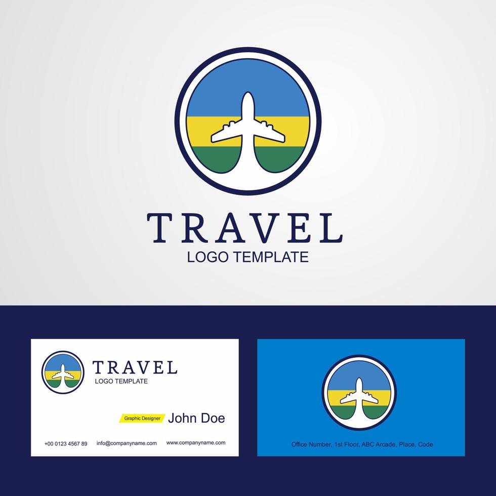 Travel Rwanda Creative Circle flag Logo and Business card design vector
