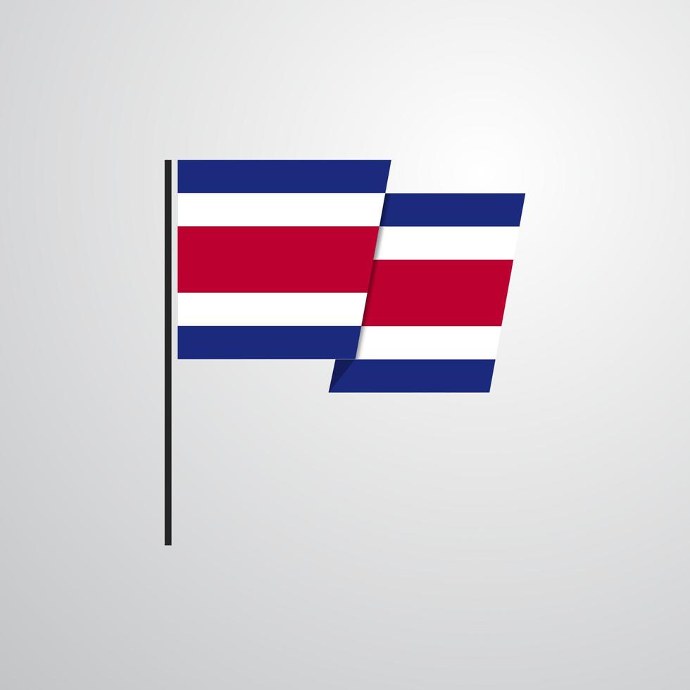 vector de diseño de bandera ondeante de costa rica