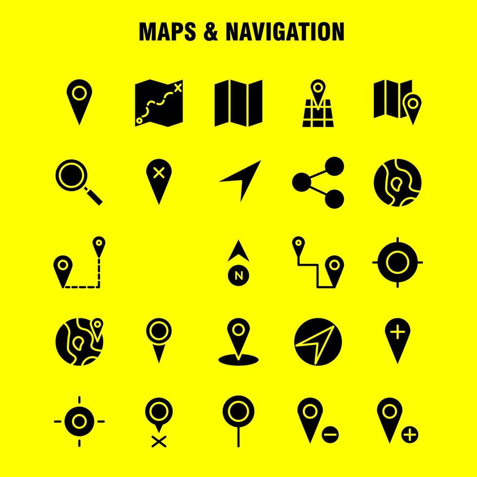 Maps And Navigation Solid Glyph Icon Pack For Designers And Developers Icons Of Gps Delete Map Maps Navigation Compass Gps Heading Vector