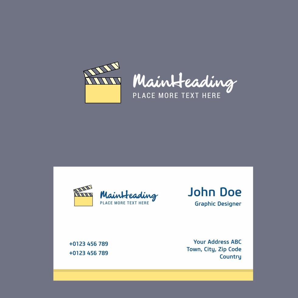 Movie clip logo Design with business card template Elegant corporate identity Vector