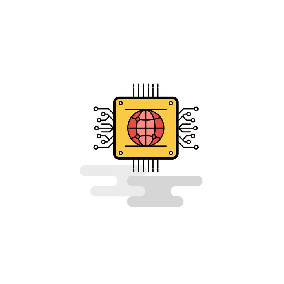 Flat Processor Icon Vector