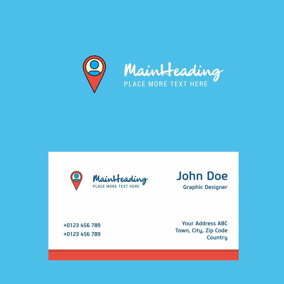 Map navigation logo Design with business card template Elegant corporate identity Vector