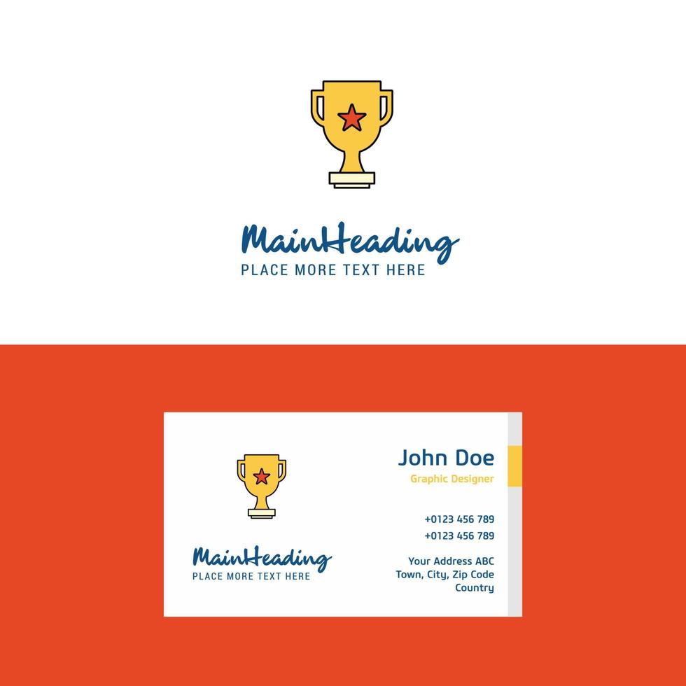 Flat Trophy Logo and Visiting Card Template Busienss Concept Logo Design vector