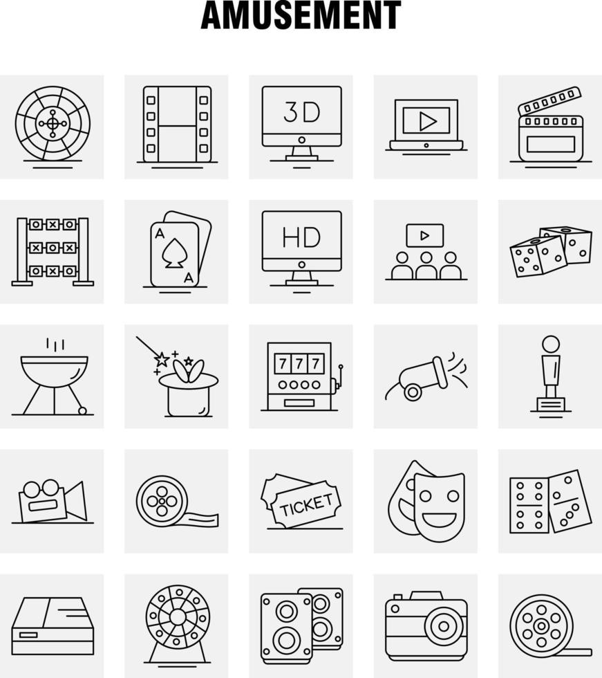 Amusement Line Icon for Web Print and Mobile UXUI Kit Such as Entertainment Movie Oscar Award 3d Display Monitor Preview Pictogram Pack Vector