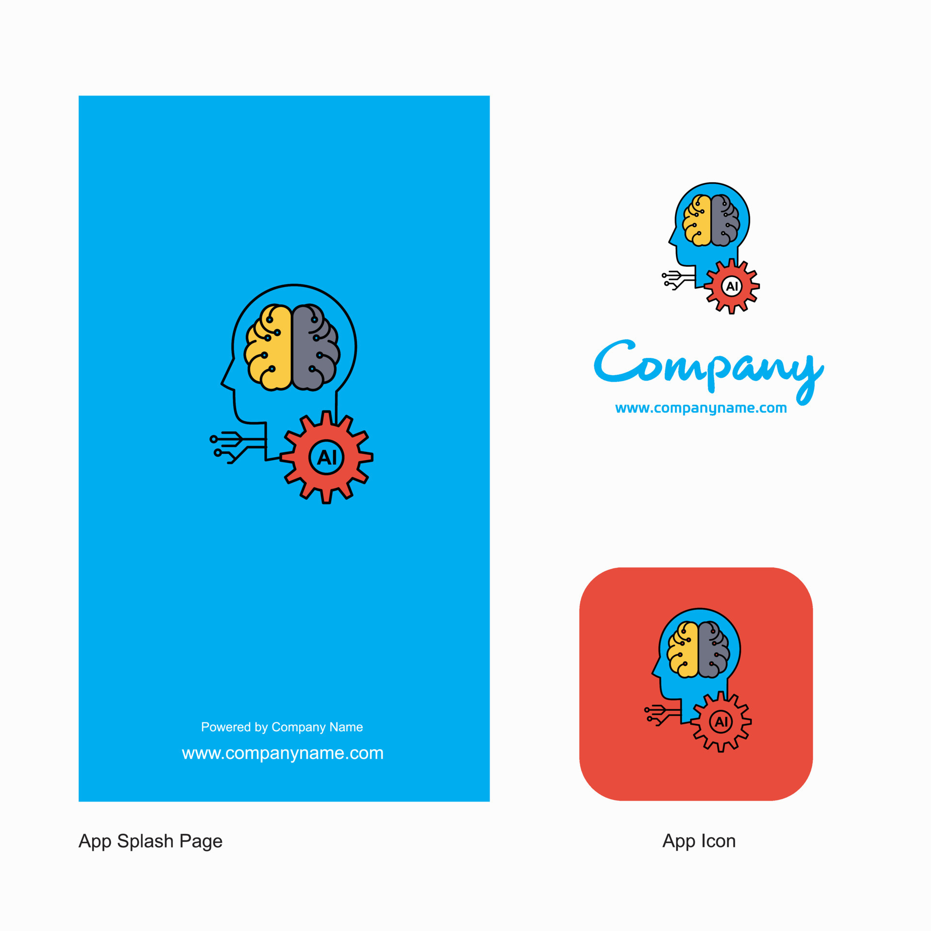 Artificial intelligence Company Logo App Icon and Splash Page Design