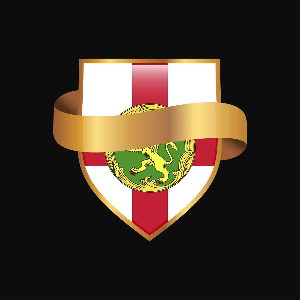 Alderney flag Golden badge design vector