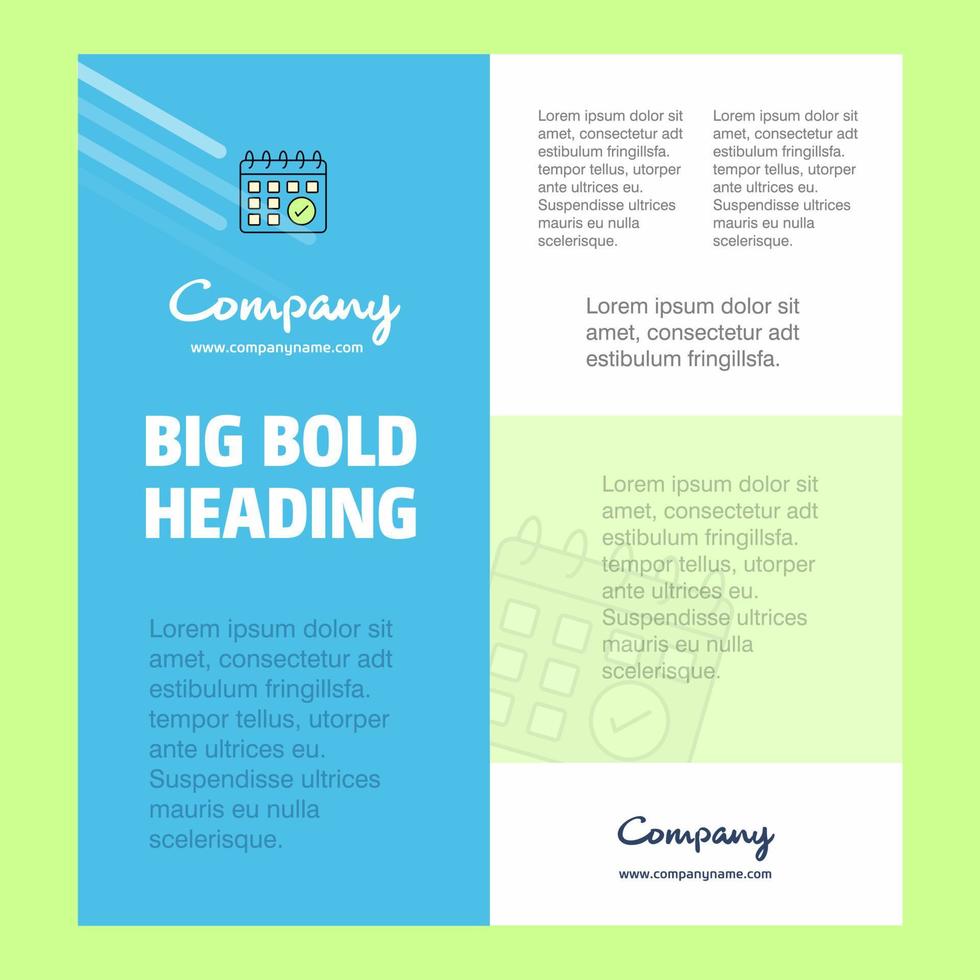 Calendar Business Company Poster Template with place for text and images vector background