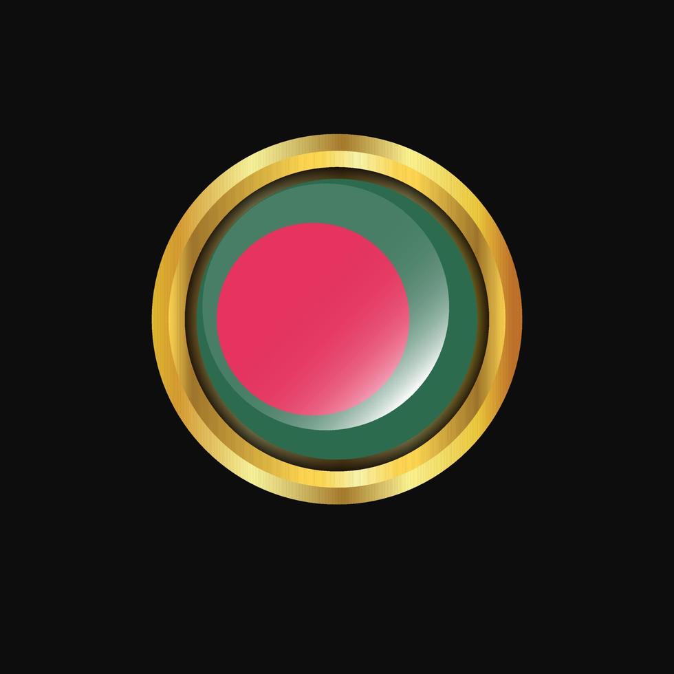 Bangladesh flag Golden button vector