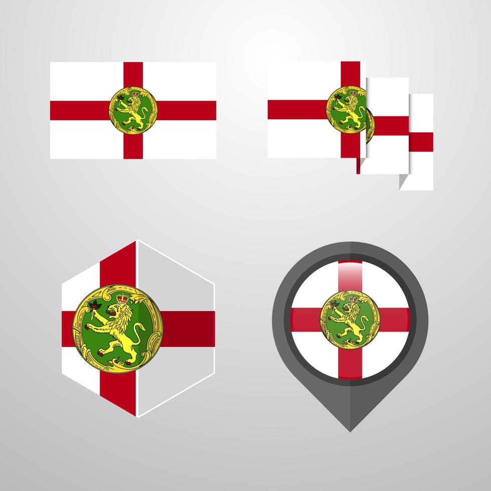 Alderney flag design set vector
