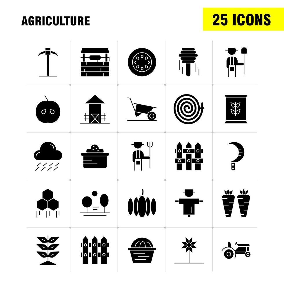 Agriculture Solid Glyph Icon Pack For Designers And Developers Icons Of Agriculture Apple Country Farm Farming Farm Farming Food Vector