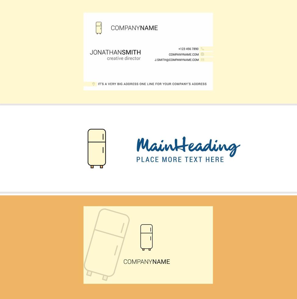 Beautiful Fridge Logo and business card vertical Design Vector